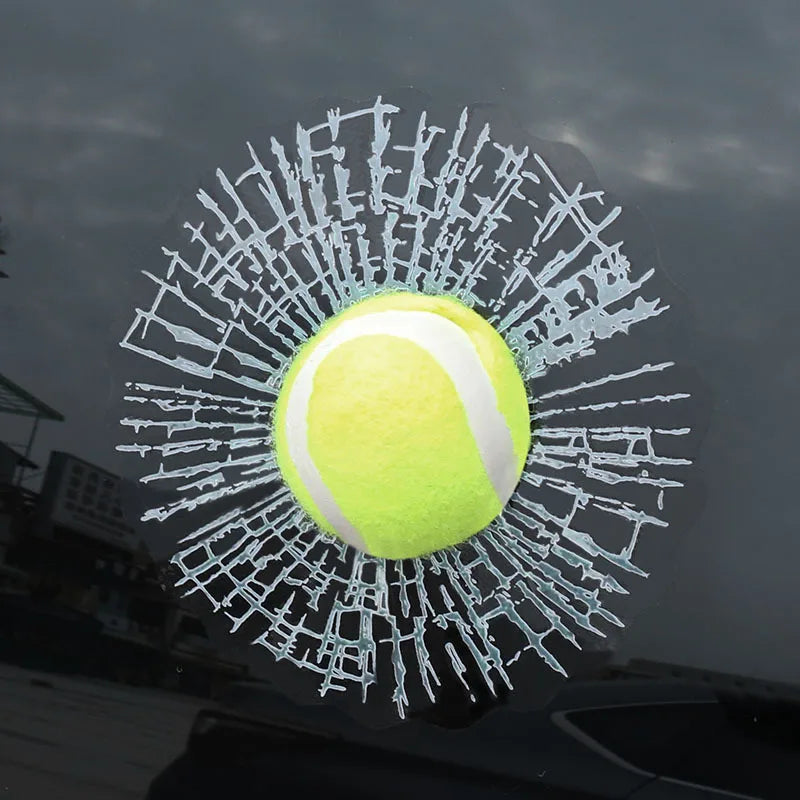 Auto Styling Baseball Fußball Tennis Stereo Zerbrochenes Glas 3D Aufkleber
