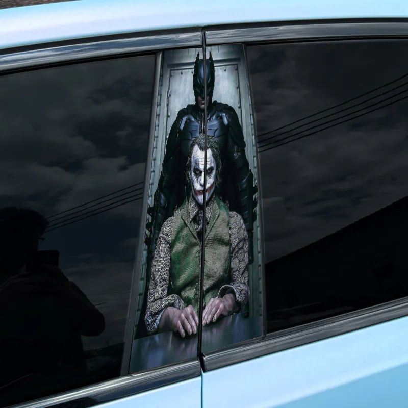 Autocollant Joker pour pilier central de voiture avec fond noir (2 pièces)