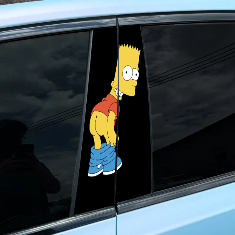 Autocollant pour montant central de voiture (2 pièces) - Bart Simpson-XC125