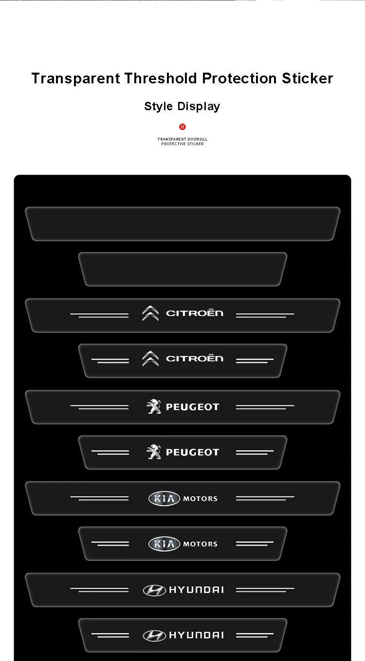 CarbonGrip PRO | Autocollants de seuil de porte personnalisés (édition blanche limitée)