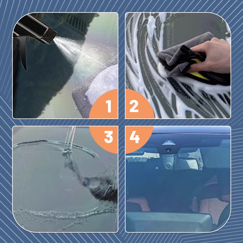 Spray nettoyant moussant pour film d'huile de vitre de voiture, nouvelle version 2025