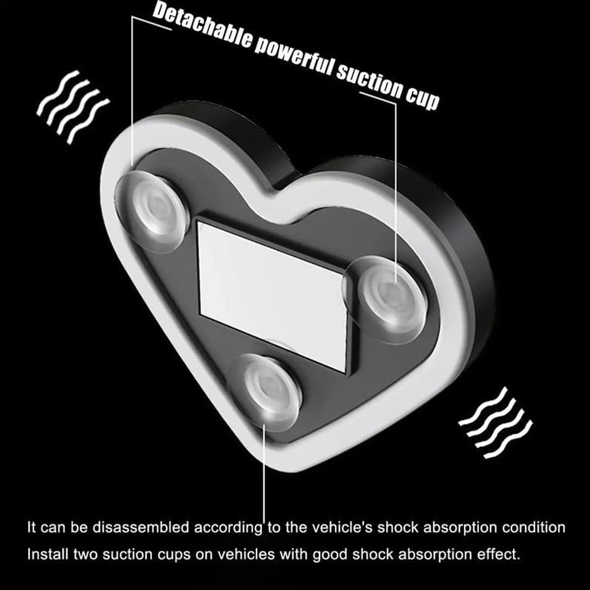 Solar Powered Wireless LED Heart Shape C-Pillar Neon Light