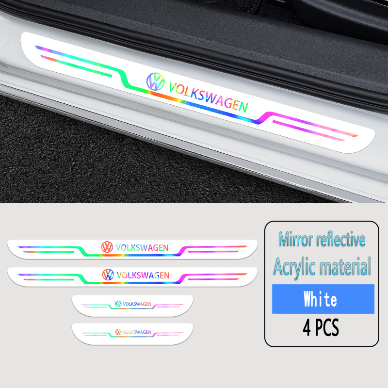 2025 Hot Sale ✨50% OFF ✨Acrylic Laser Car Anti-Fouling Door Sill Strips🎉4pcs🎉
