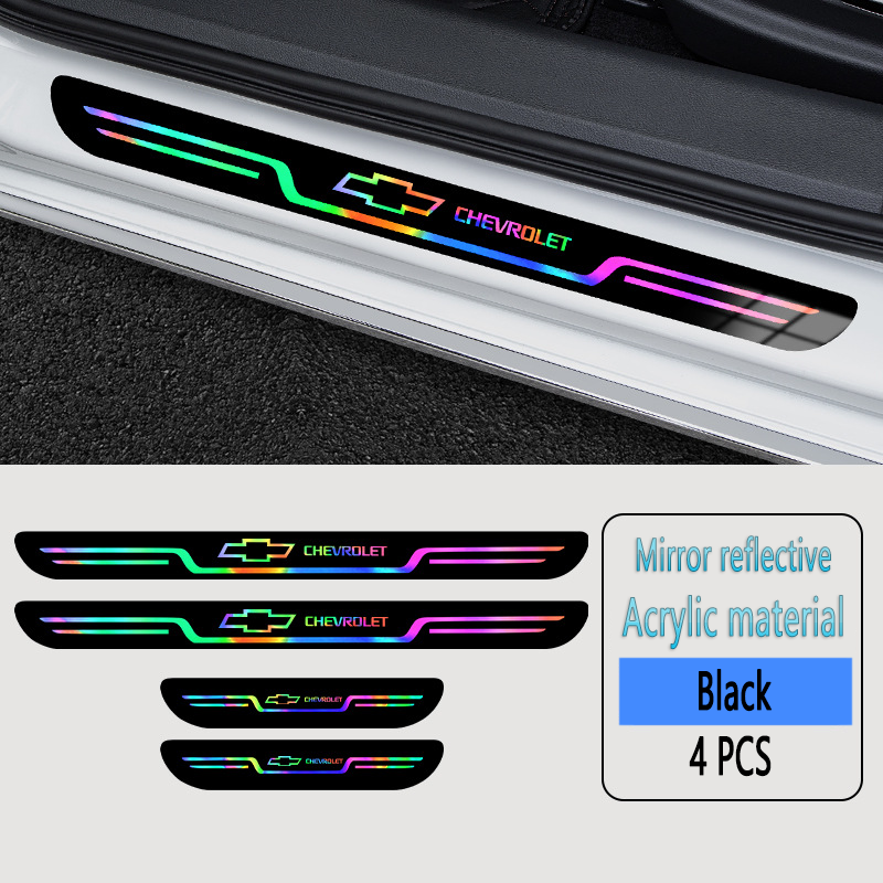 2025 Hot Sale ✨50% OFF ✨Acrylic Laser Car Anti-Fouling Door Sill Strips🎉4pcs🎉