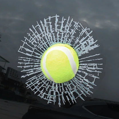 Auto Styling Baseball Fußball Tennis Stereo Zerbrochenes Glas 3D Aufkleber