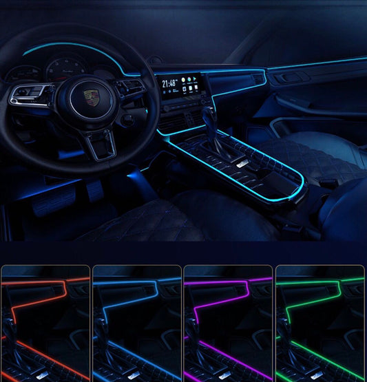 Car interior cool light usb Ice Blue El Wire Auto Atmosphere Decorative Lamp Flexible Neon Light DIY