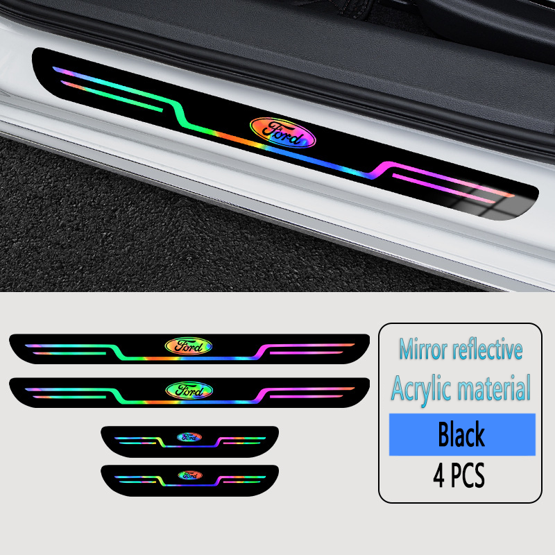 2025 Hot Sale ✨50% OFF ✨Acrylic Laser Car Anti-Fouling Door Sill Strips🎉4pcs🎉