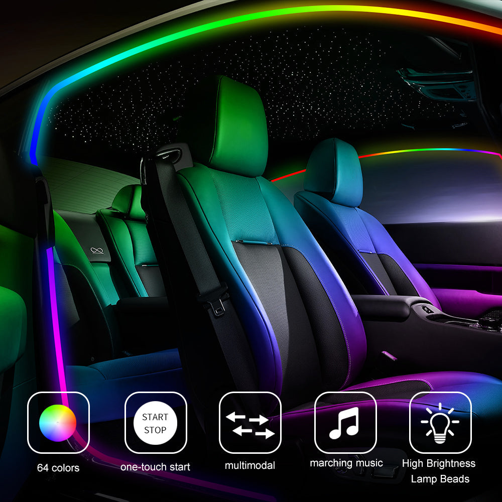 Car Door Frame LED Ambient Lights - Wireless Invisible Stream of Colorful Light for Enhanced Driving Comfort