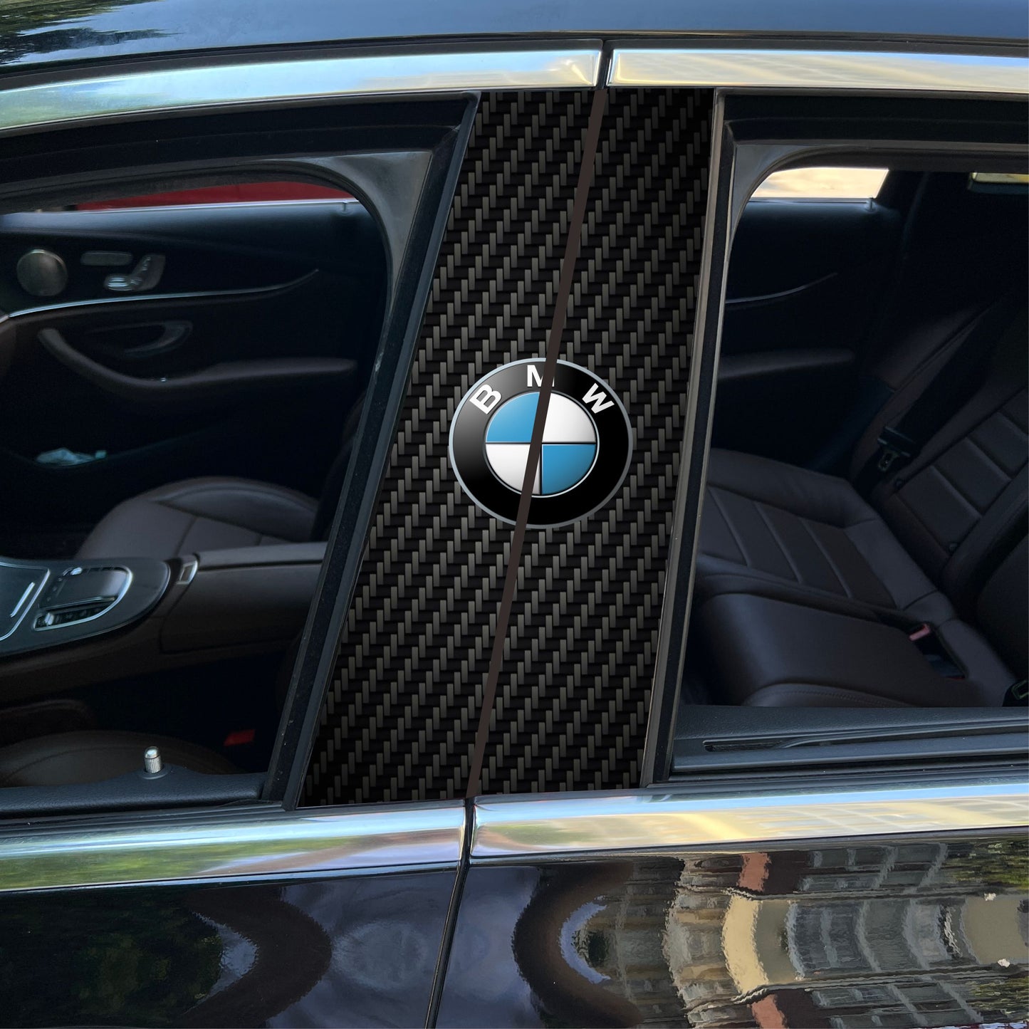 Autocollants pour colonne centrale de voiture (logo de voiture personnalisé) 25 x 50 cm