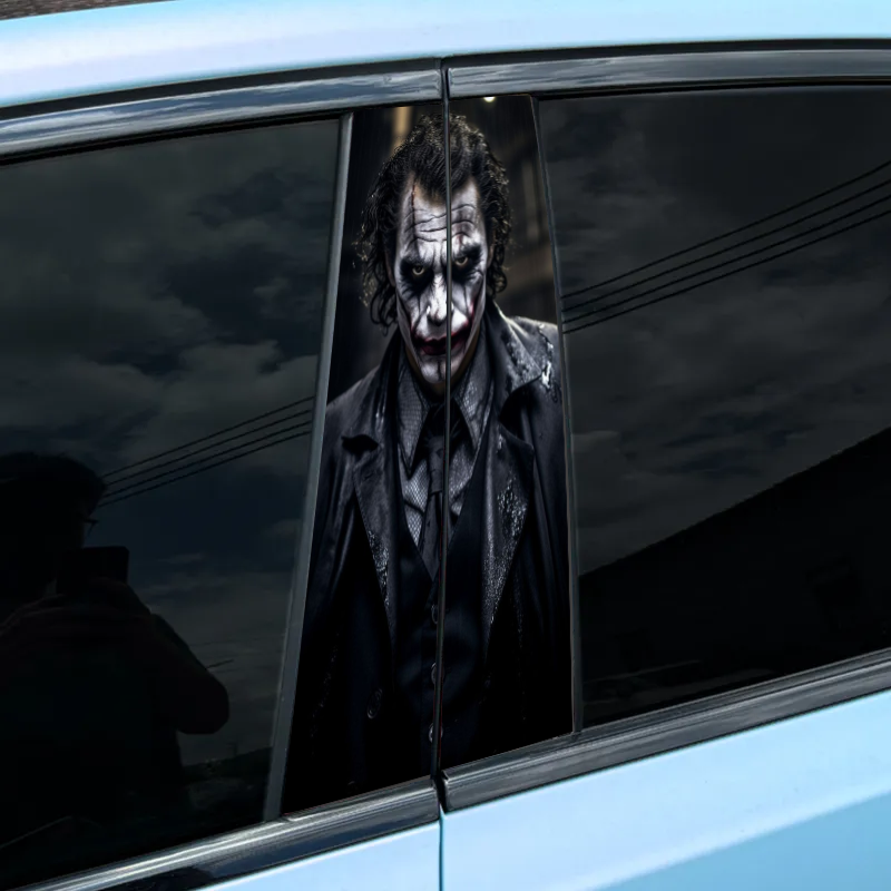 Autocollant Joker pour pilier central de voiture avec fond noir (2 pièces)