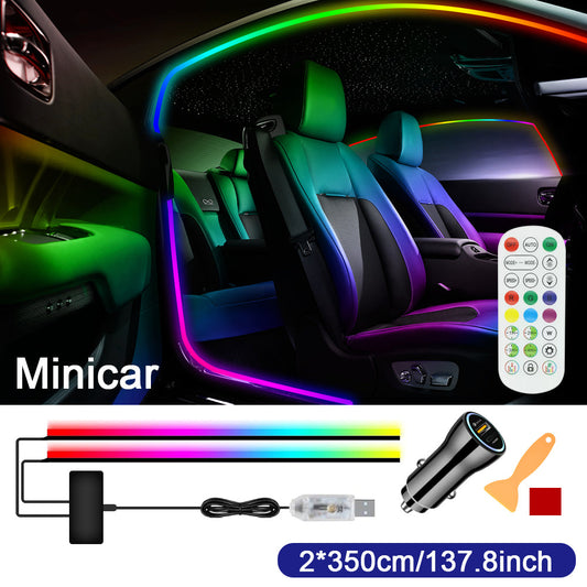 Car Door Frame LED Ambient Lights - Wireless Invisible Stream of Colorful Light for Enhanced Driving Comfort