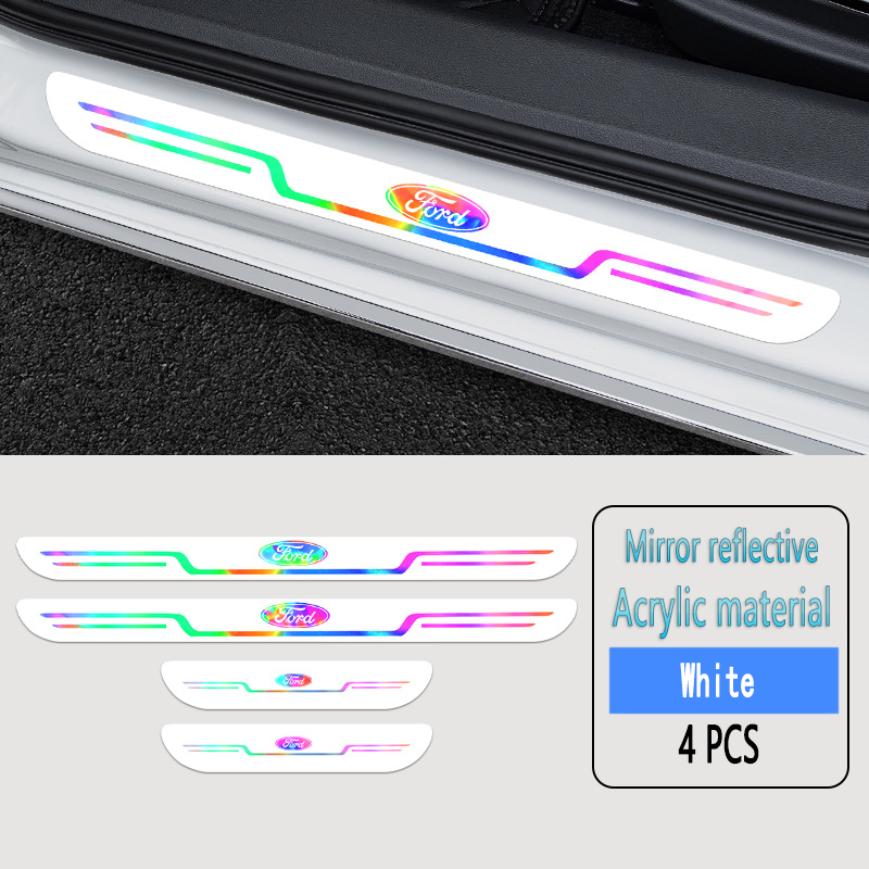 2025 Hot Sale ✨50% OFF ✨Acrylic Laser Car Anti-Fouling Door Sill Strips🎉4pcs🎉