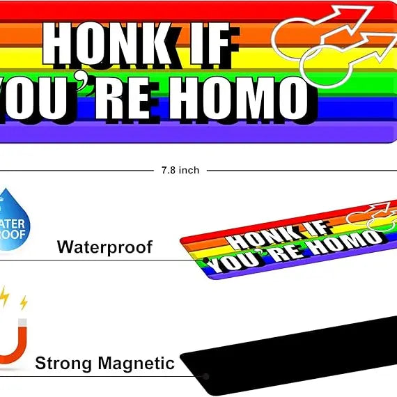 Gay Pride Rainbow Magnet Bumper Sticker Unique Designs 7.8X3.1 Inches Reusable Car Accessories for Vehicles and Fridge Funny Decor