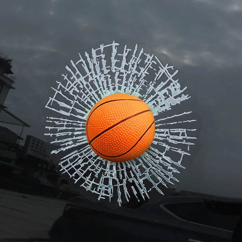 Auto Styling Baseball Fußball Tennis Stereo Zerbrochenes Glas 3D Aufkleber