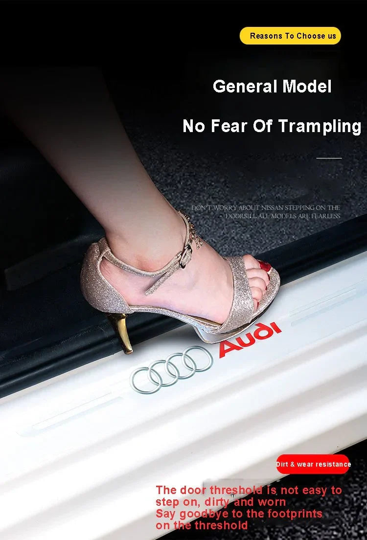 CarbonGrip PRO | Autocollants de seuil de porte personnalisés (édition blanche limitée)