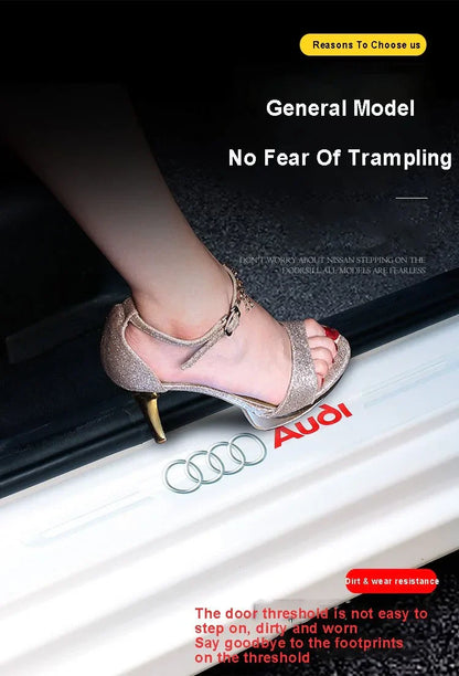 CarbonGrip PRO | Autocollants de seuil de porte personnalisés (édition blanche limitée)