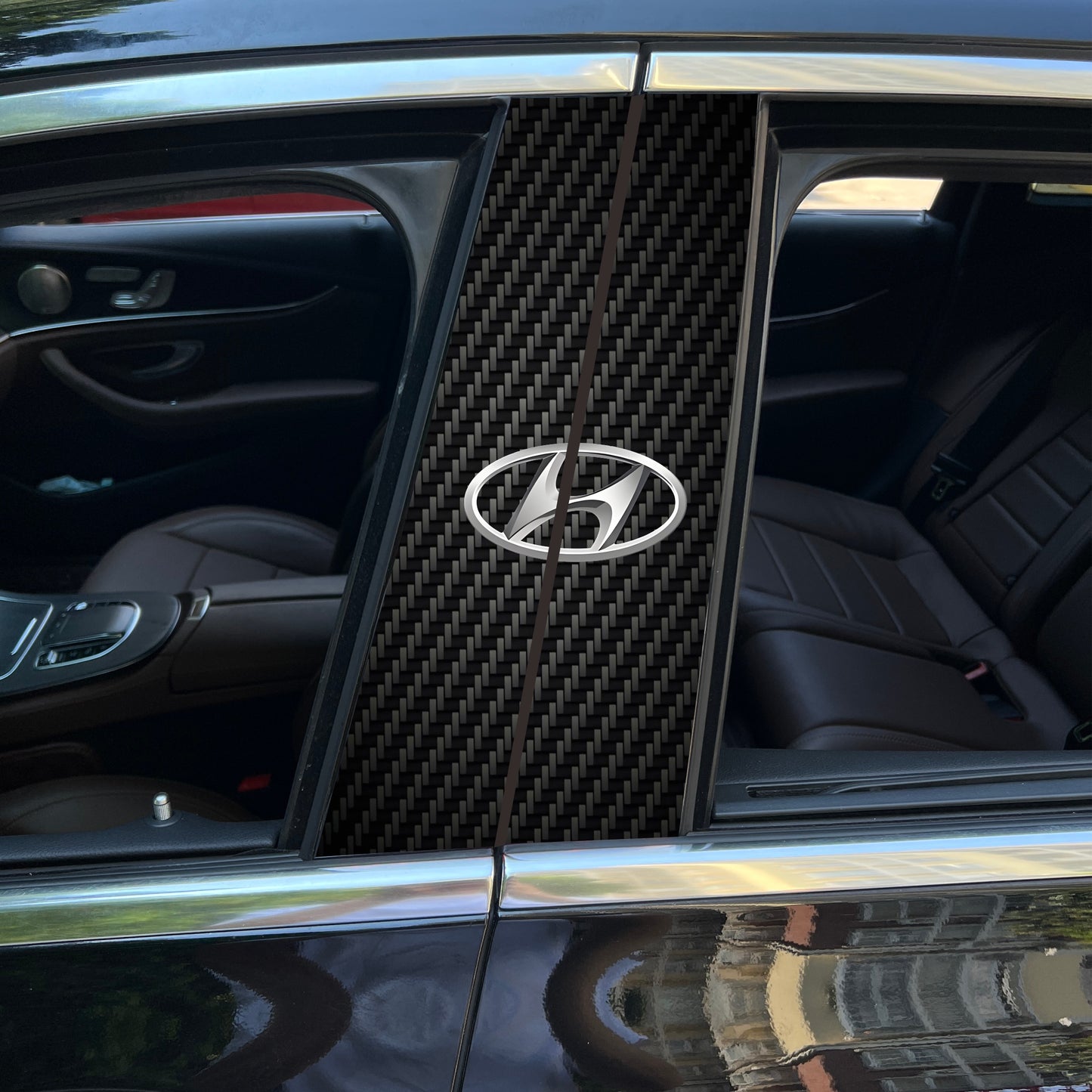 Autocollants pour colonne centrale de voiture (logo de voiture personnalisé) 25 x 50 cm