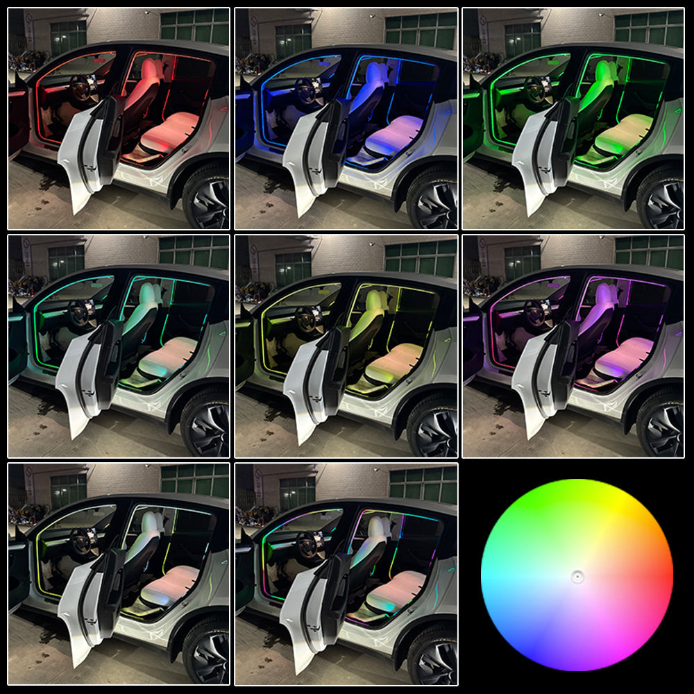 Car Door Frame LED Ambient Lights - Wireless Invisible Stream of Colorful Light for Enhanced Driving Comfort