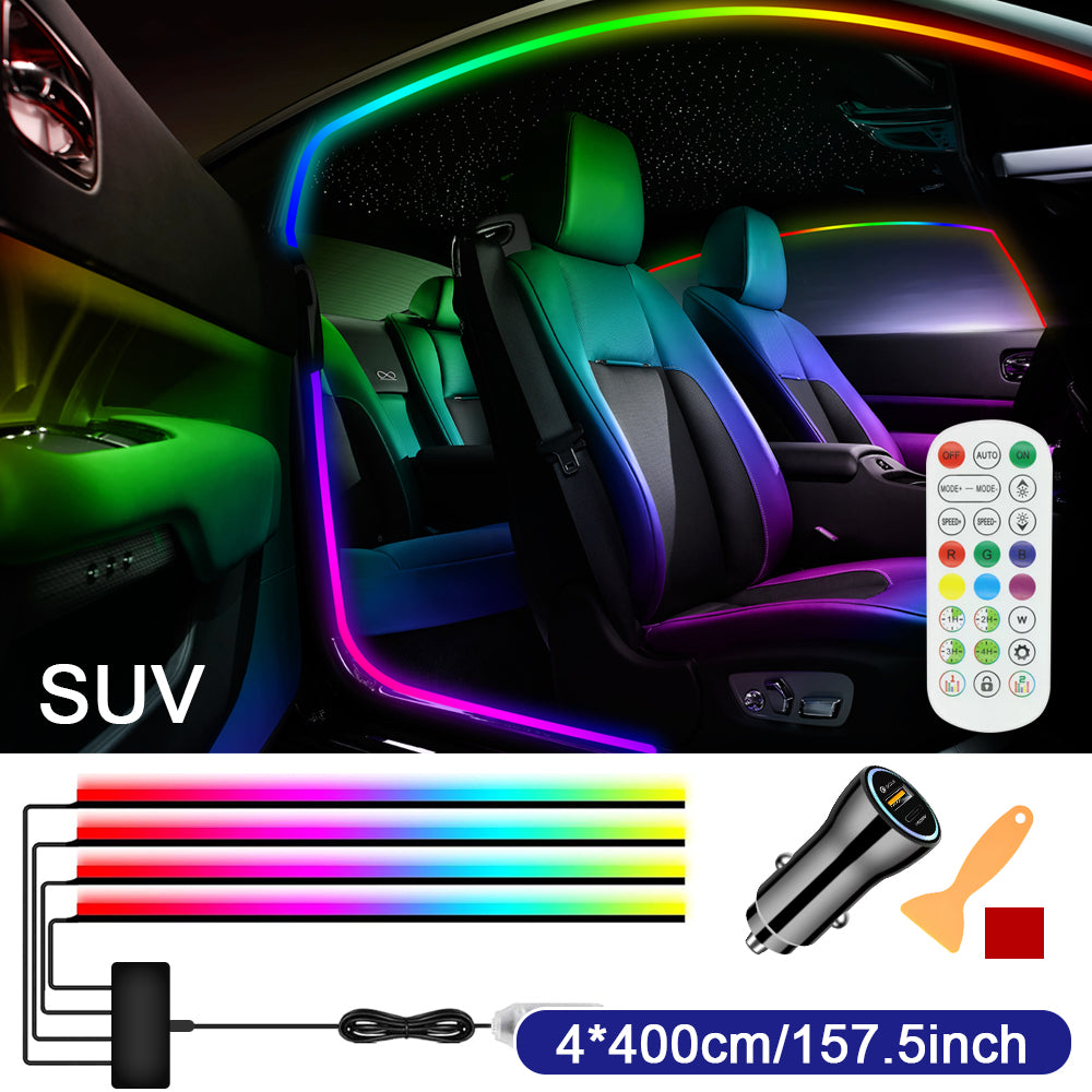 Car Door Frame LED Ambient Lights - Wireless Invisible Stream of Colorful Light for Enhanced Driving Comfort