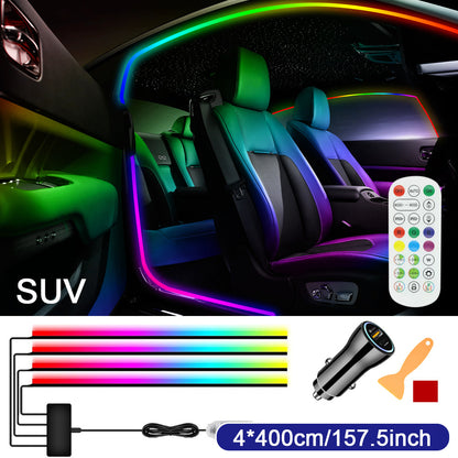 Car Door Frame LED Ambient Lights - Wireless Invisible Stream of Colorful Light for Enhanced Driving Comfort