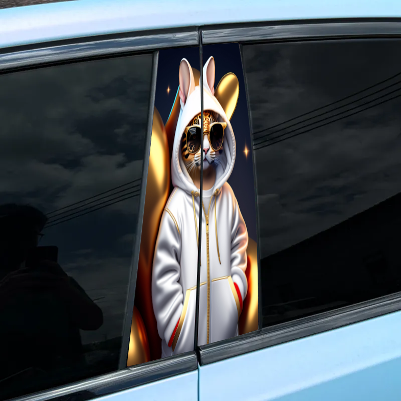 Autocollant pour montant central de voiture (2 pièces) - kitty-XC137