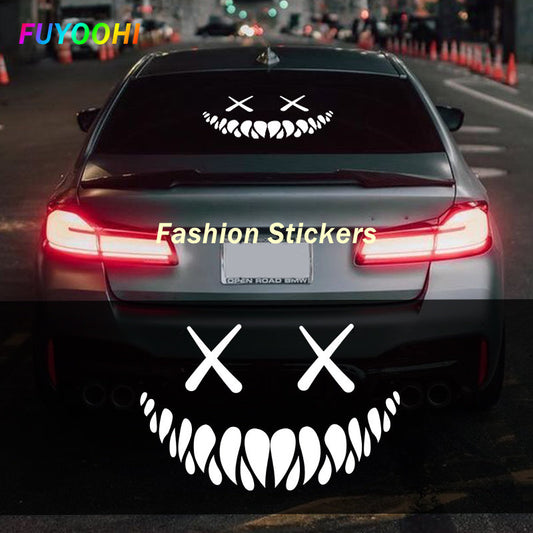 Autocollant réfléchissant pour voiture avec smiley diable