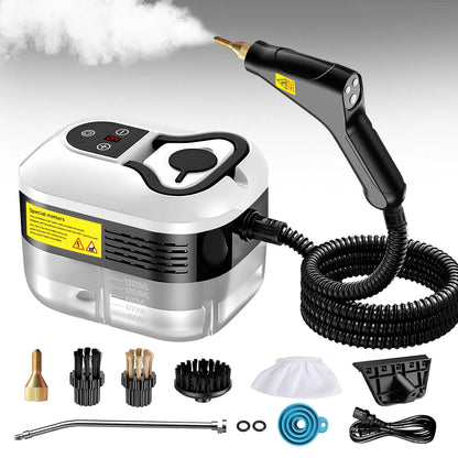 Portable Handheld Steam Cleaner with 10 Accessories, Adjustable Levels, Fast Heat-Up Steamer for Kitchen, Bathroom, Tile & Car Cleaning
