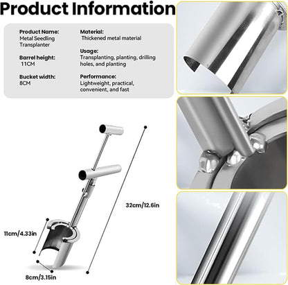 Bulb Planter Tool,Plant and Fruit Tree Seeding Transplanter Stainless Steel Planting Tools