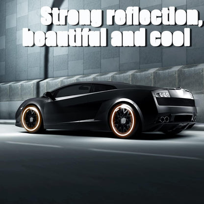 Autocollants décoratifs réfléchissants pour roues de voiture, autocollants d'avertissement de sécurité nocturne 