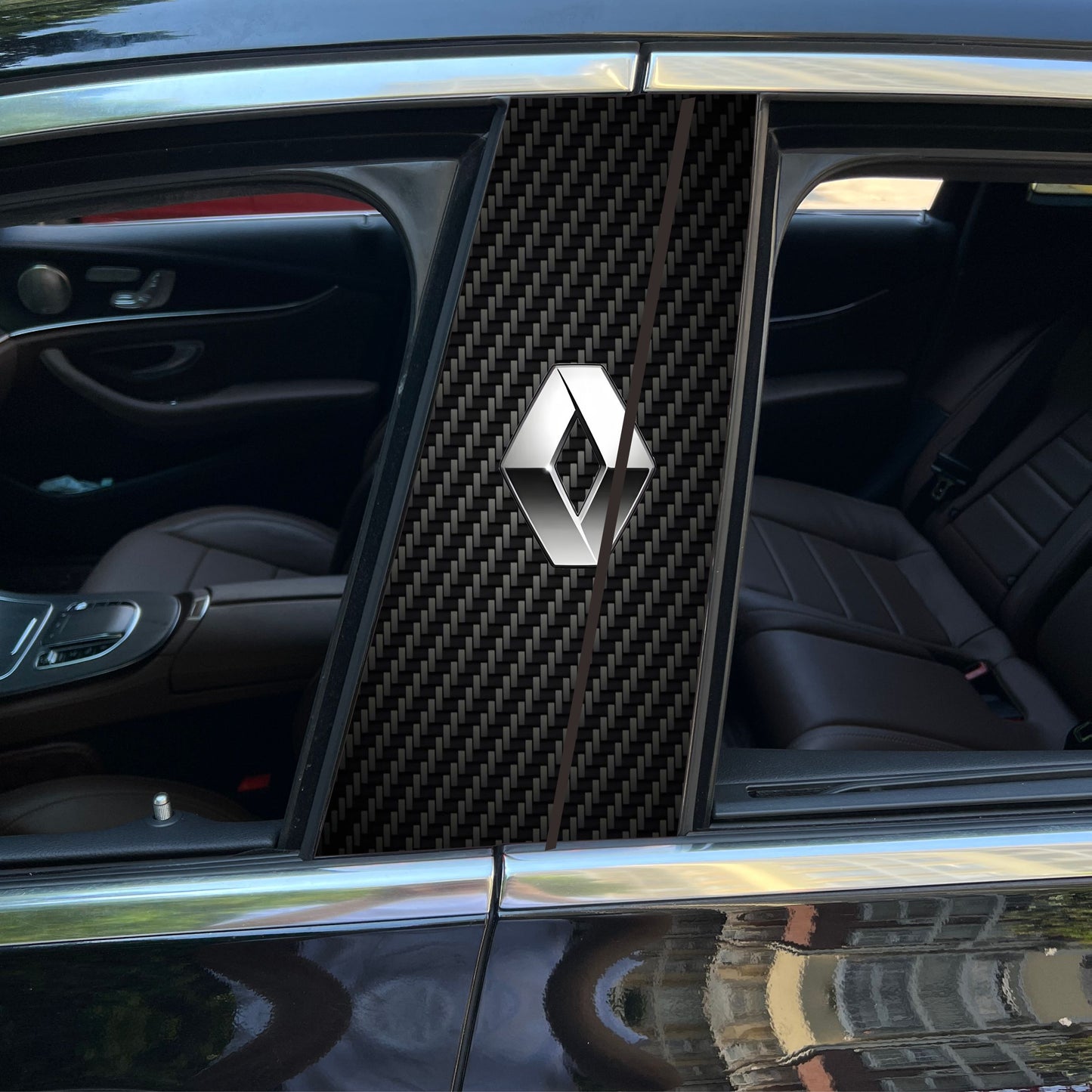 Autocollants pour colonne centrale de voiture (logo de voiture personnalisé) 25 x 50 cm