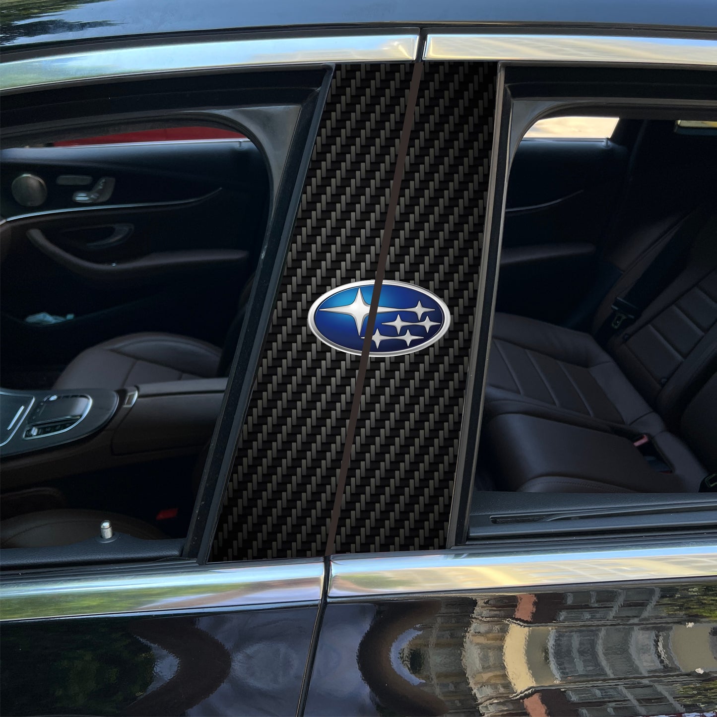 Autocollants pour colonne centrale de voiture (logo de voiture personnalisé) 25 x 50 cm