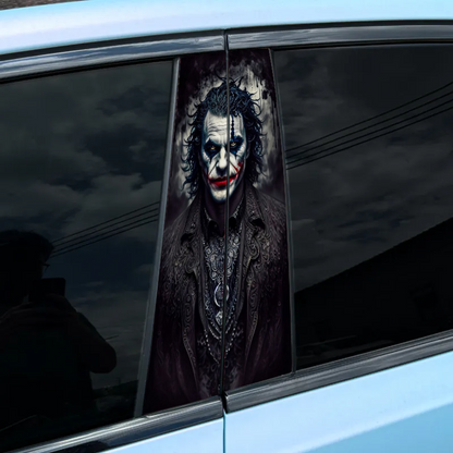 Autocollant Joker pour pilier central de voiture avec fond noir (2 pièces)