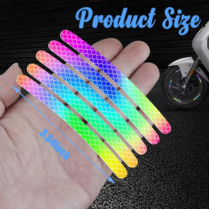 Autocollants décoratifs réfléchissants pour roues de voiture, autocollants d'avertissement de sécurité nocturne 