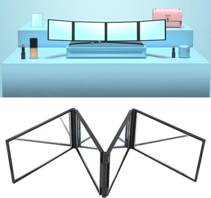 Miroir portable pliable à 4 faces 