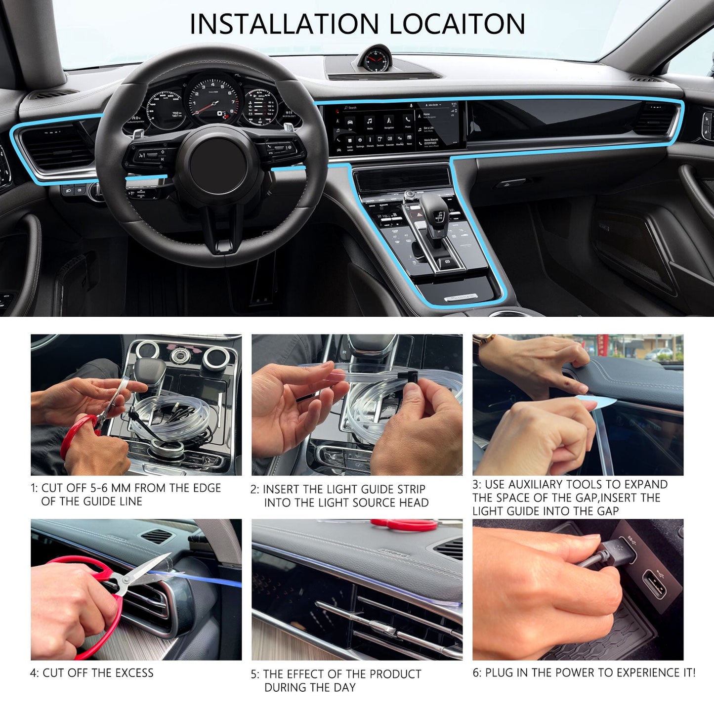 Colorful Car Decoration Fiber Line