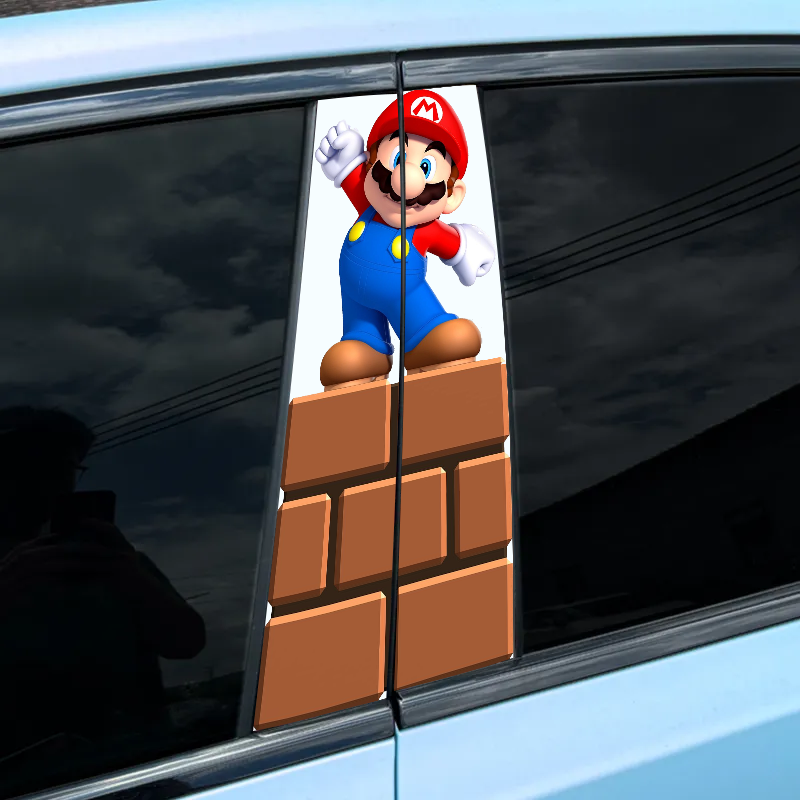 Autocollant pour montant central de voiture (2 pièces) - Mario-XC121