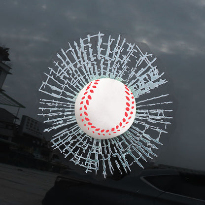 Auto Styling Baseball Fußball Tennis Stereo Zerbrochenes Glas 3D Aufkleber