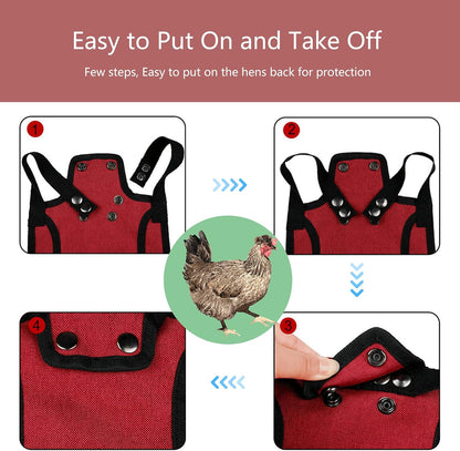 Thungeek 3 Pieces Premium Chicken Saddles with Stretchy Strap, Hen Saddle Sweater Clothes, Birds Protector for Back and Sides