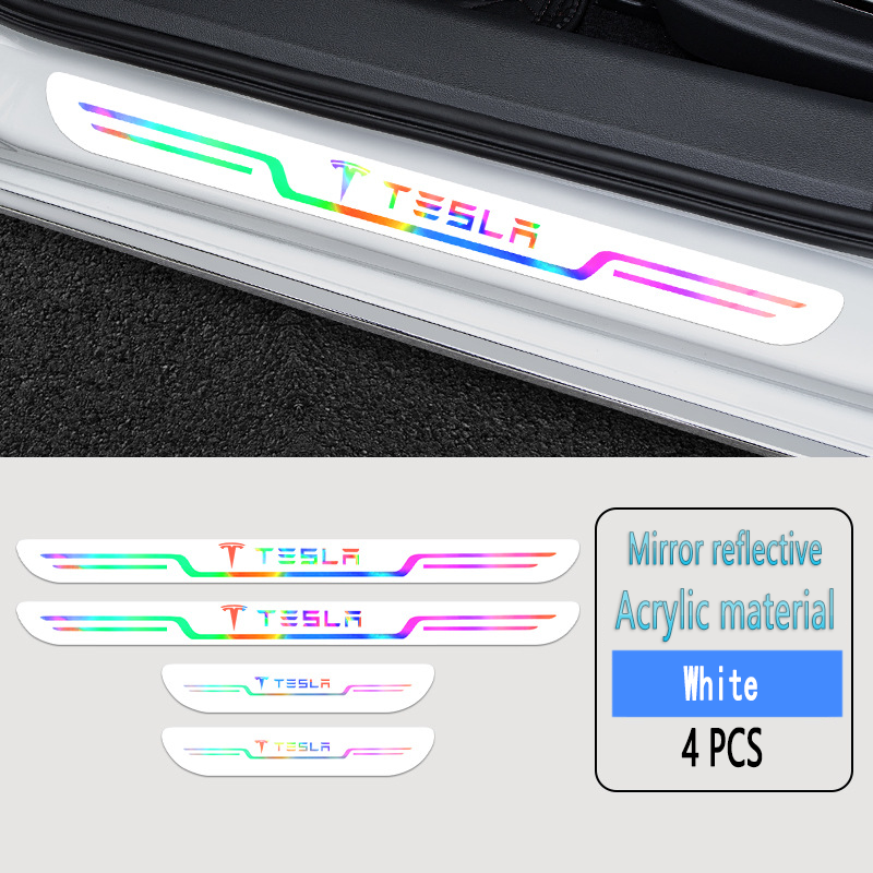 2025 Hot Sale ✨50% OFF ✨Acrylic Laser Car Anti-Fouling Door Sill Strips🎉4pcs🎉