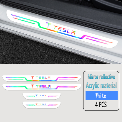 2025 Hot Sale ✨50% OFF ✨Acrylic Laser Car Anti-Fouling Door Sill Strips🎉4pcs🎉