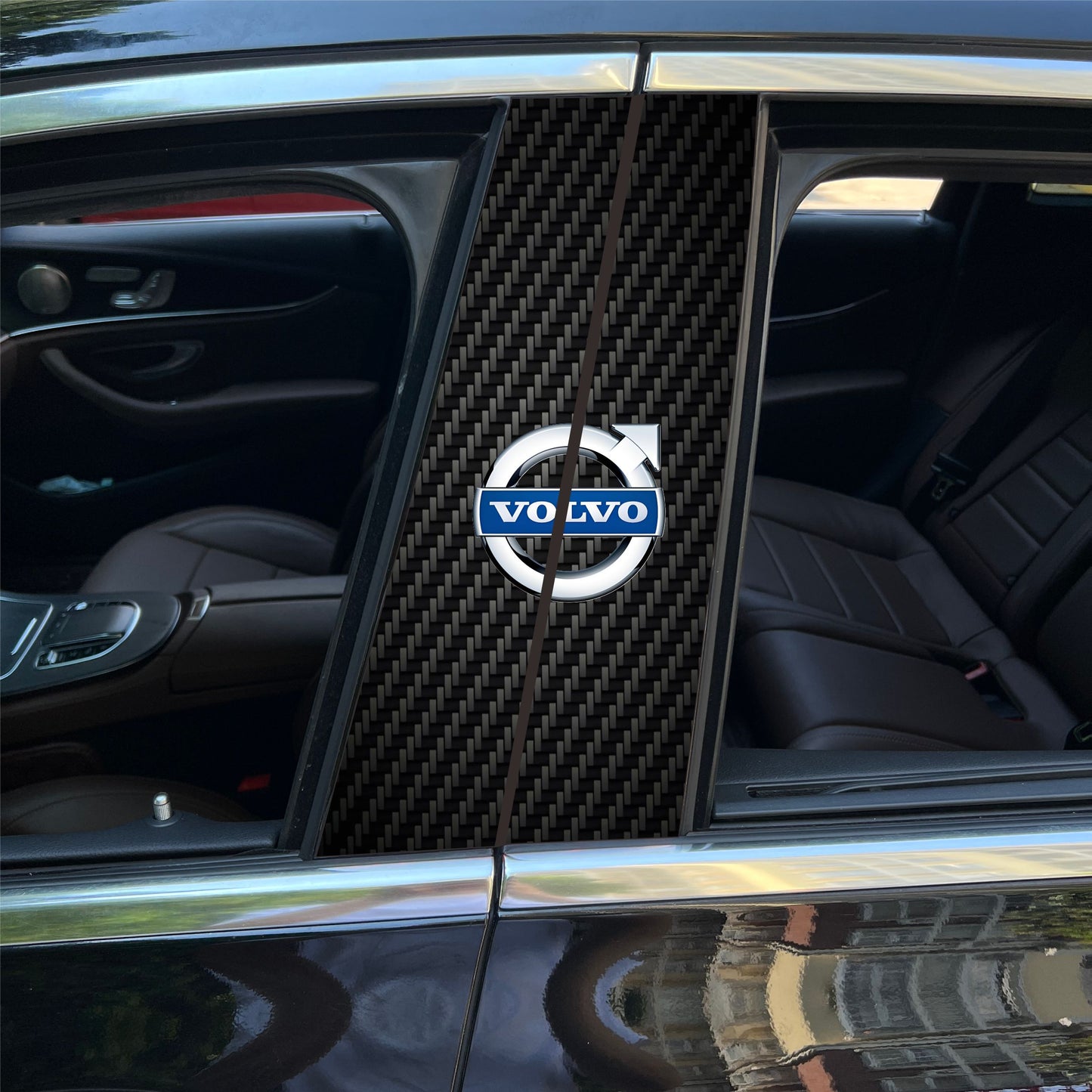 Autocollants pour colonne centrale de voiture (logo de voiture personnalisé) 25 x 50 cm