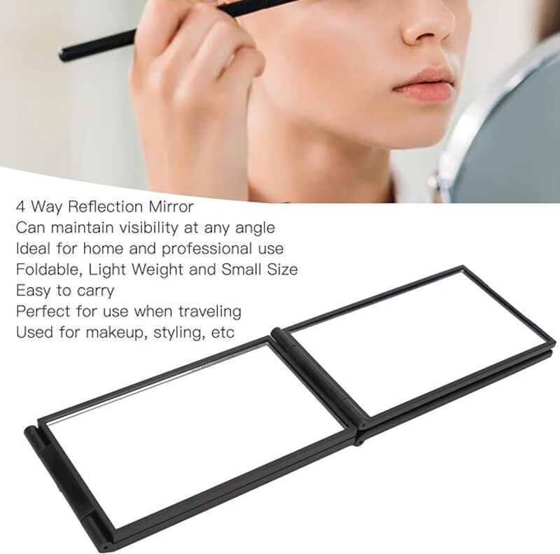 Miroir portable pliable à 4 faces 