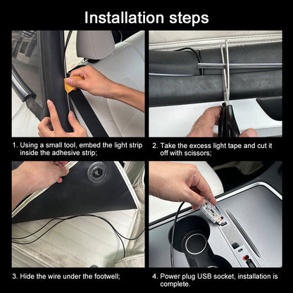 Car Door Frame LED Ambient Lights - Wireless Invisible Stream of Colorful Light for Enhanced Driving Comfort