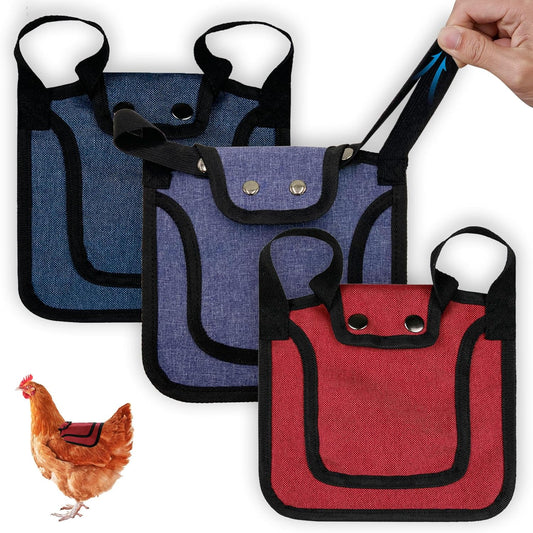Thungeek 3 Pieces Premium Chicken Saddles with Stretchy Strap, Hen Saddle Sweater Clothes, Birds Protector for Back and Sides