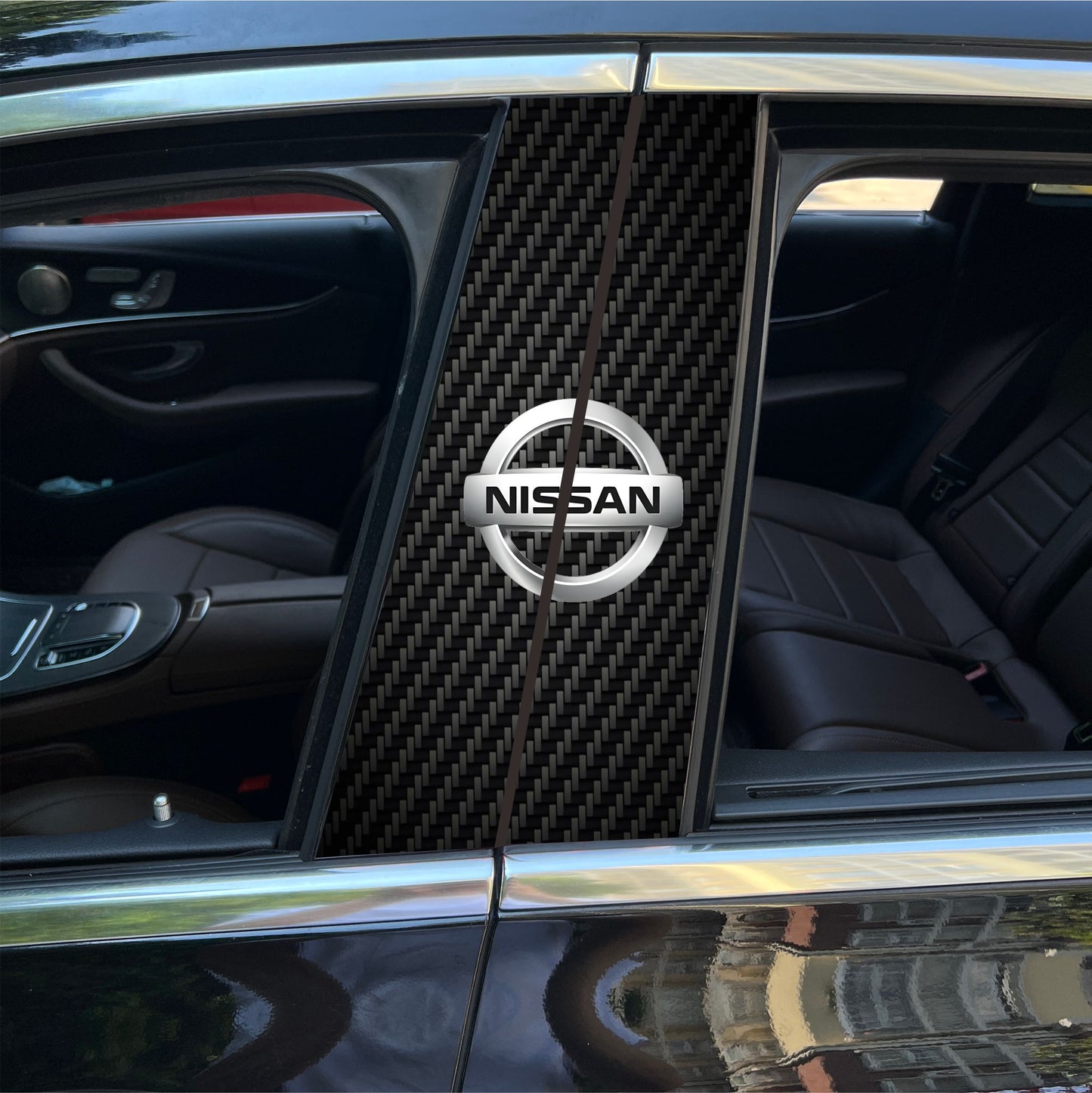 Autocollants pour colonne centrale de voiture (logo de voiture personnalisé) 25 x 50 cm