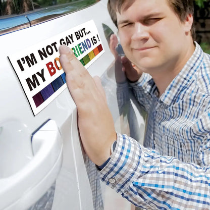 Gay Pride Rainbow Magnet Bumper Sticker Unique Designs 7.8X3.1 Inches Reusable Car Accessories for Vehicles and Fridge Funny Decor