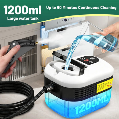 Portable Handheld Steam Cleaner with 10 Accessories, Adjustable Levels, Fast Heat-Up Steamer for Kitchen, Bathroom, Tile & Car Cleaning