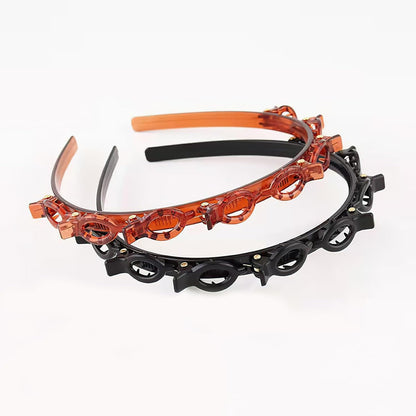 Lot de 2 serre-têtes à double frange avec 8 petites pinces, accessoires pour tresses torsadées à double couche pour femmes