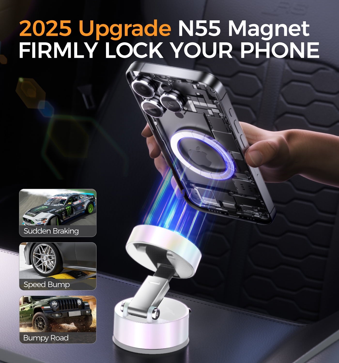 Magnetic Vacuum Suction Cup Car Mount