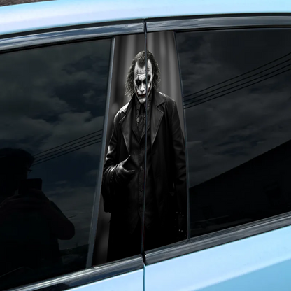 Autocollant Joker pour pilier central de voiture avec fond noir (2 pièces)